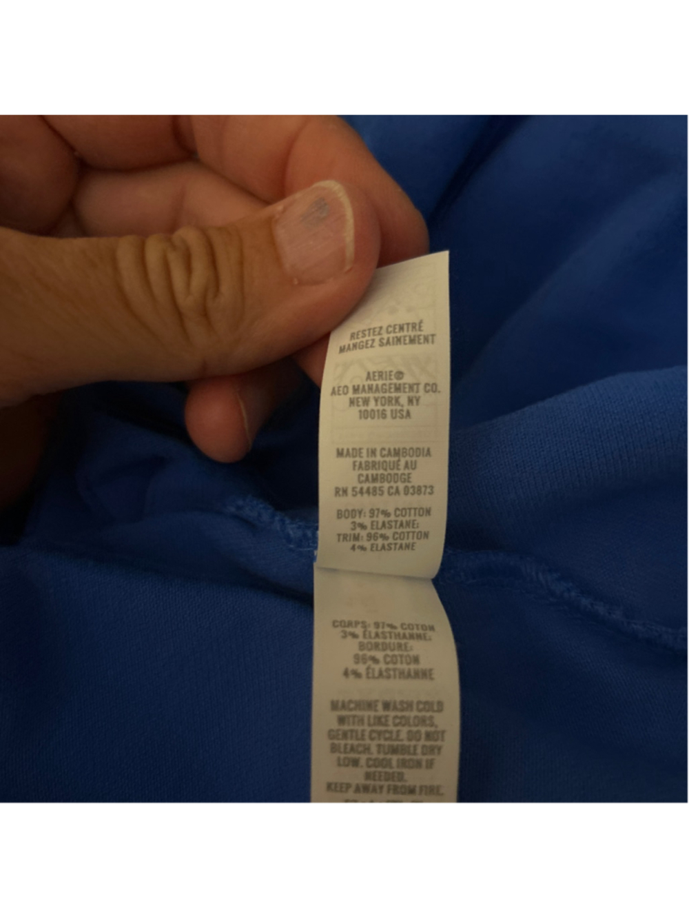 Women's OFFLINE By Aerie Blue Pique Henley Short Sleeve Tee, Size Large - Picture 9 of 9